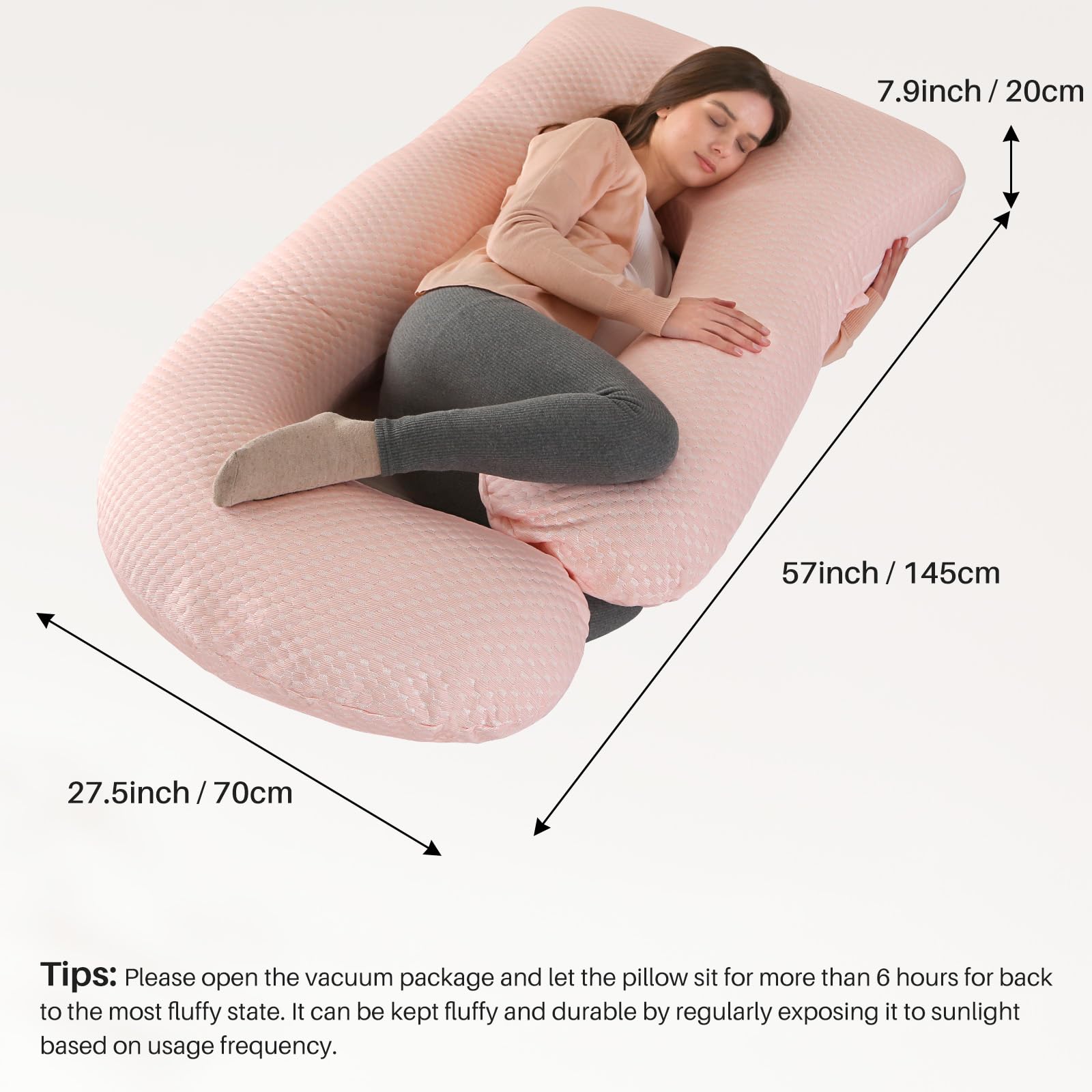 GKXLH Soft Pregnancy Pillow, Pregnancy Pillows for Sleeping Support for Back Belly, Hips, Legs - Image 2