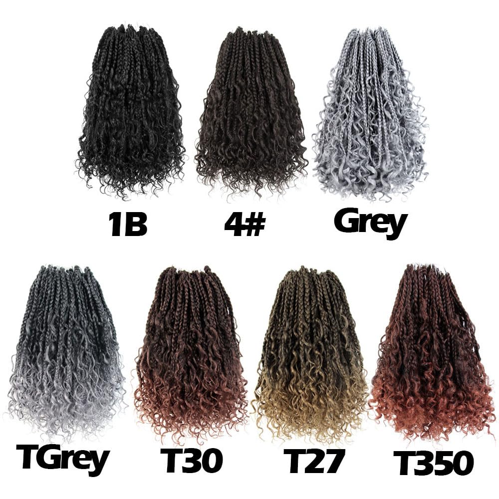 CISINPO 9-Piece Boho Crochet Box Braids Hair with Curly Ends