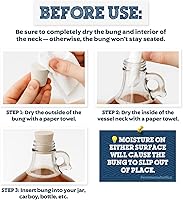 Vista 4 de Tapones de goma de fermentación Bungs sólidos - Tapón de goma #6 - Paquete de 4