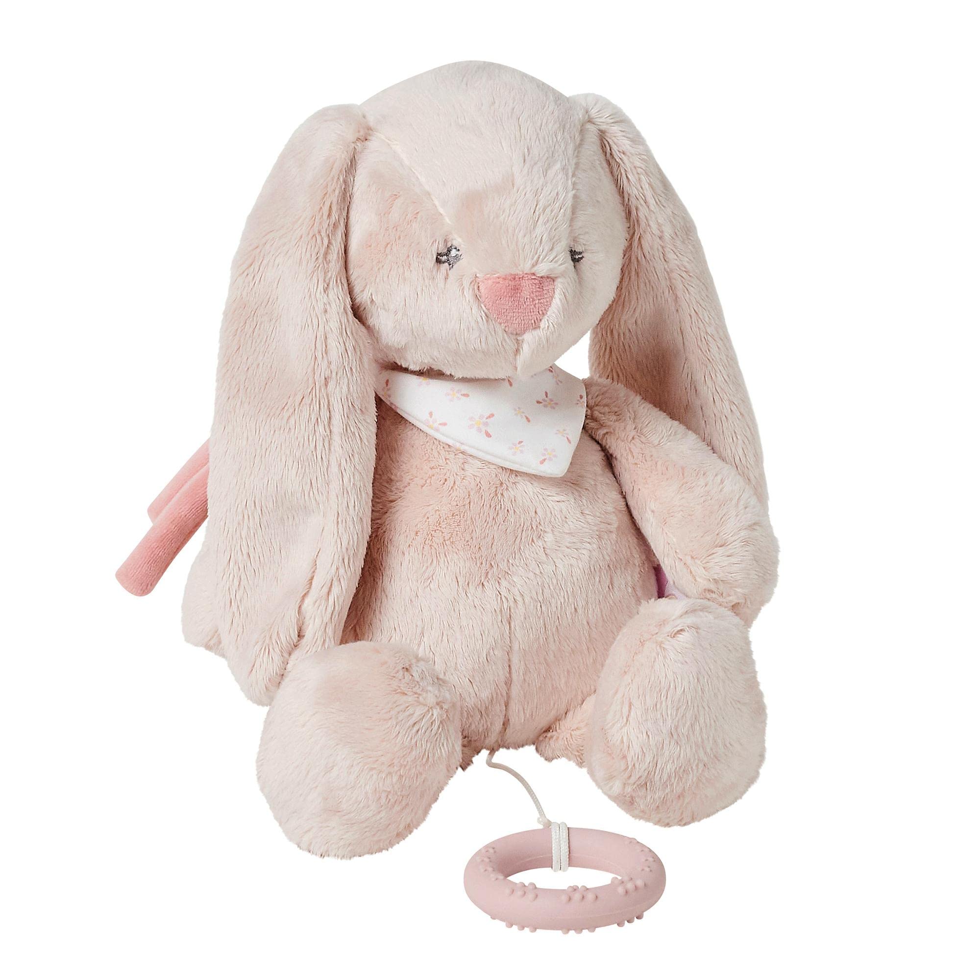 Nattou Peluche musical de poliéster, Conejo Pomme, Canción de cuna "La-Le-Lu", Con mordedor, Aprox. 30 cm, Alice y Pomme, Rosa