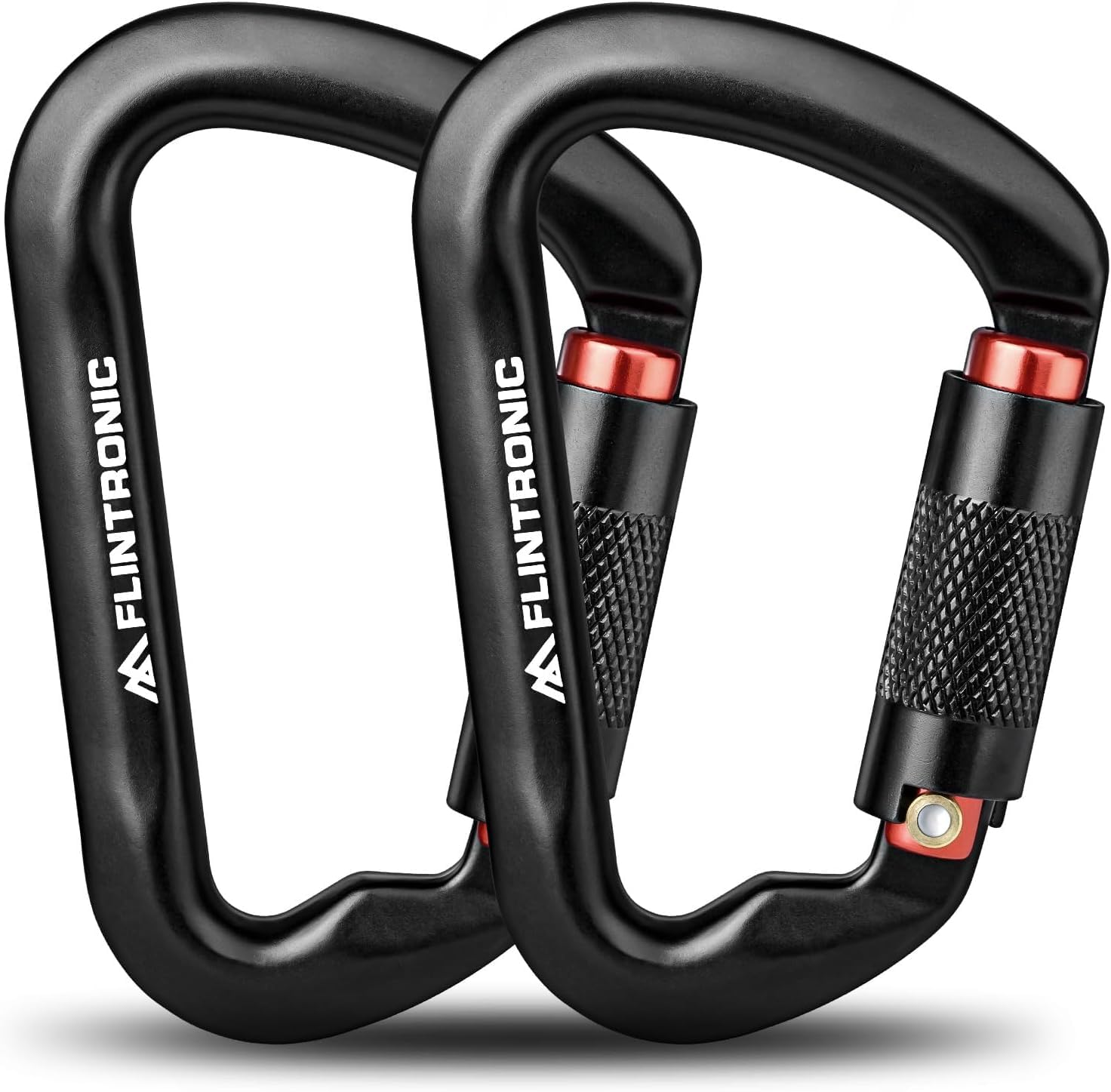 Flintronic Mosquetones de Bloqueo, 12KN/25KN/30KN Mosquetón de Aluminio Resistente, Mosquetón con Cierre de Resorte, Llaverode Montañismo Deportivo al Aire Libre, para Llaveros, Acampadas, Pesca