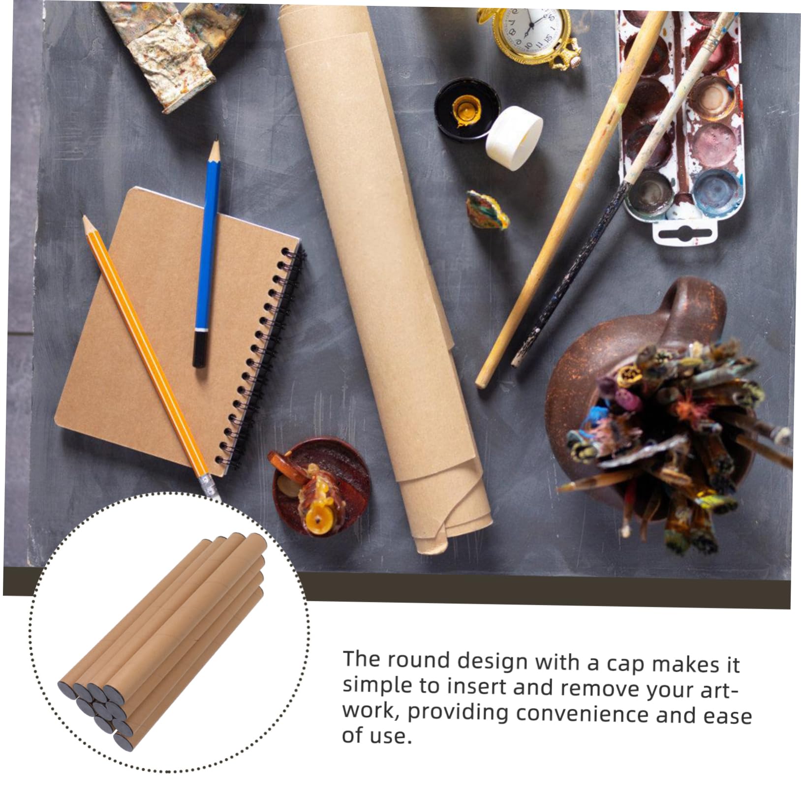 Tubes D’expédition avec Bouchons 10 Pcs 40x4 Cm en Papier et Plastique