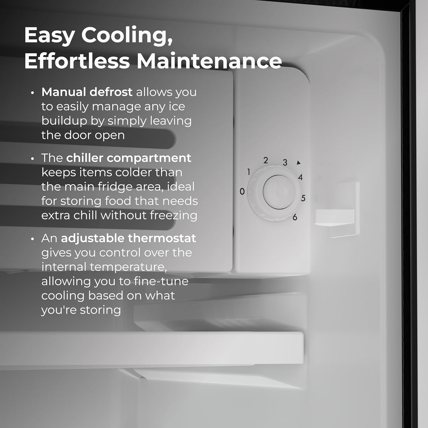 Kenmore 18" Compact Refrigerator with Chiller Compartment - Reversible Door, Adjustable Glass Shelves, ENERGY STAR Certified, 6 Can Rack, Interior Lighting, Freestanding, 3.5 cu. ft. Capacity - Black