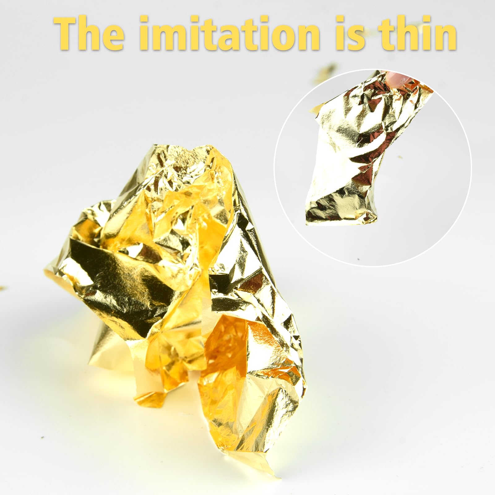 Feuille D'Or Imitation (Cuivre) - 200 Feuilles 14x14 Cm - Pour Dorure, Nail Art, Décoration Artistique Et Meubles