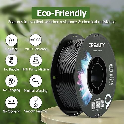 Miniatura 2 de Filamento oficial de Creality PETG para impresora 3D de 0.069 in, 2.2 lbs (2.2 libras), alta precisión, fuerte dureza, sin olor, mejor flujo, a