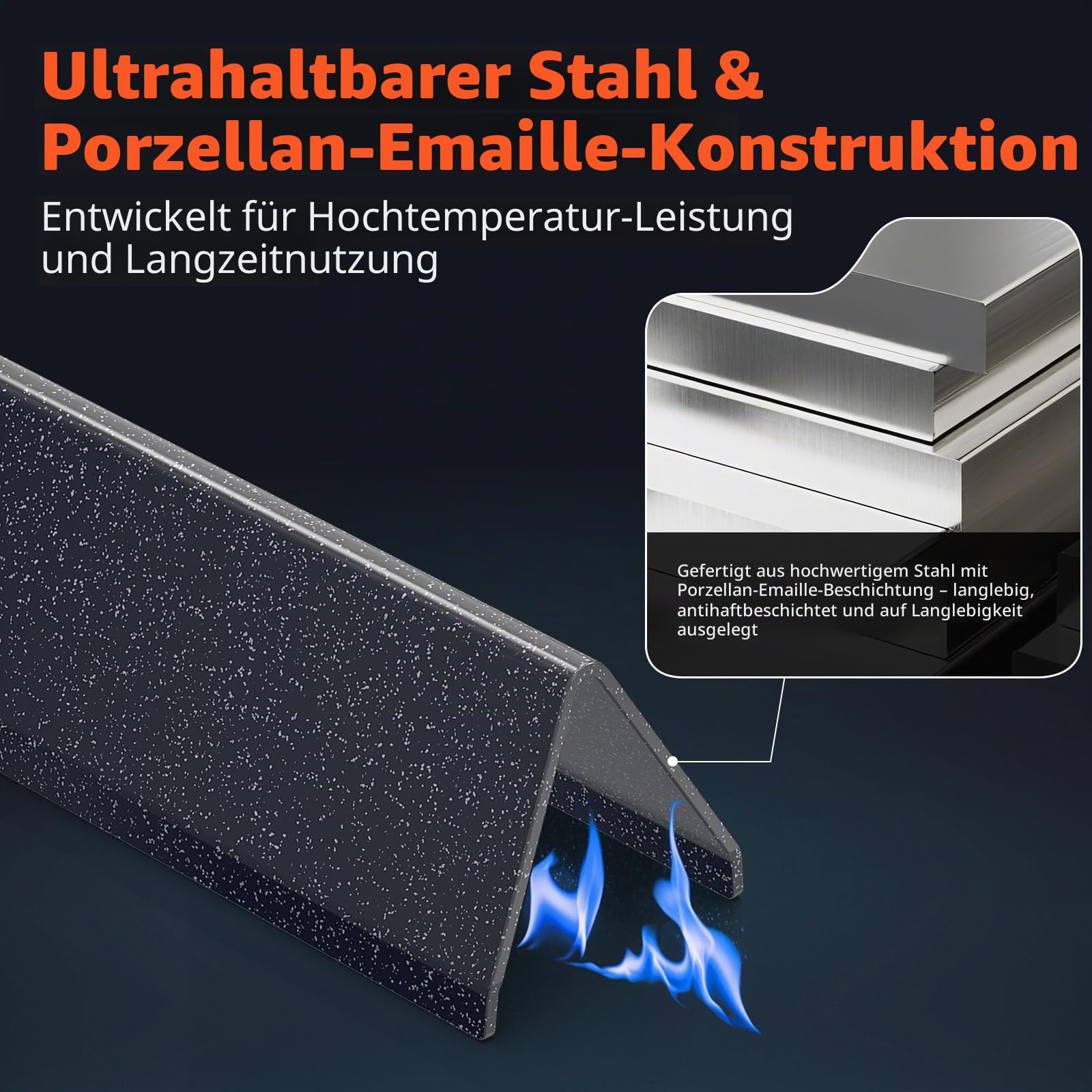 QuliMetal 44,5 cm Grillroste und 38,9 cm Aromaschienen für Weber Spirit 300 und GS4 Spirit II 300, passend für Spirit E-310, E-315 mit Frontbedienung, Ersatz für Weber 7639, 7636