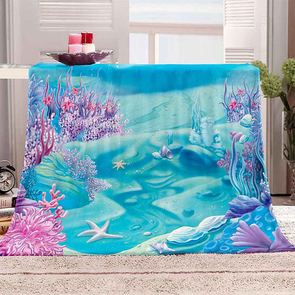 Couverture polaire impression 3D en microfibre corail haut de gamme