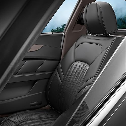 Miniatura 5 de 2 fundas ZC para asiento delantero de automóvil, impermeables, de piel de napa delantera, protectores universales para asientos delanteros de