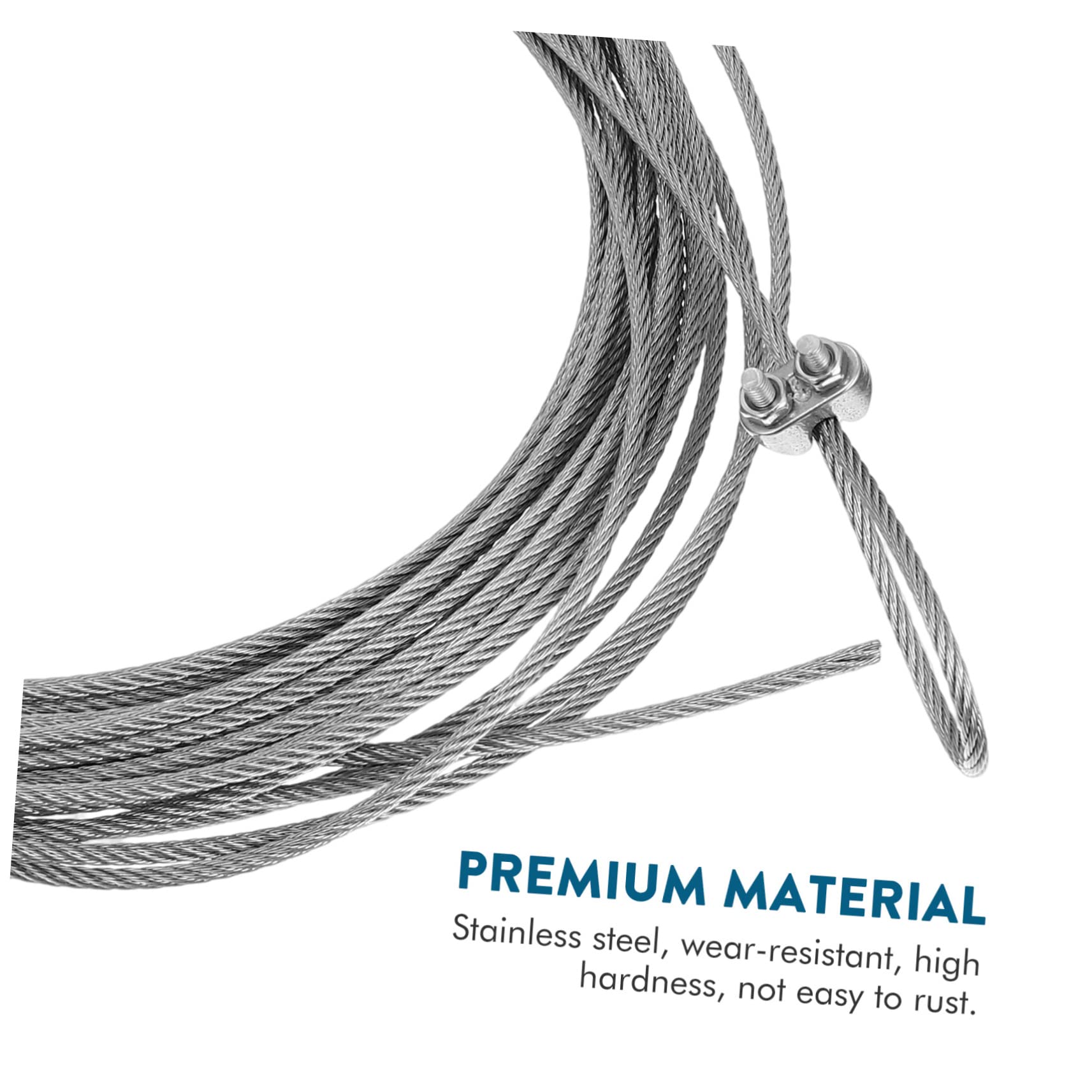 SOLUSTRE High Hardness Wire Rope Clamp Stainless Steel Tension Wire Kit Metal Wires Clips for Rigging Fencing and String Lights