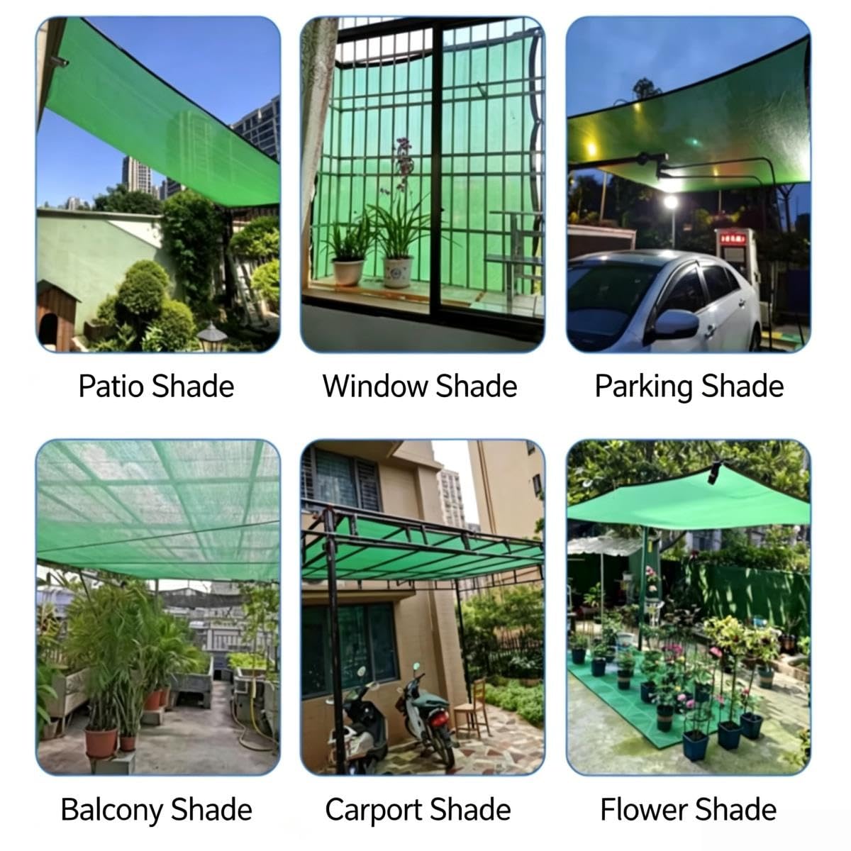 Red sombreadora Verde HDPE 96% estabilizada UV for balcón y Patio Exterior(5mx5m)