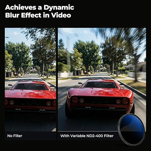 Vista 5 de K&F CONCEPT Filtro de lente ND variable de 1.457 in ND2-ND400 (1-9 paradas) 18 recubrimientos multicapa de densidad neutra ajustable Filtro de lente
