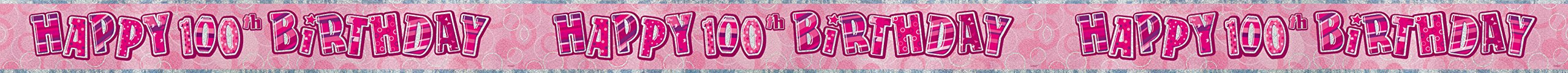 Unique Party 92068 - 9ft Foil Glitz Pink Happy 80th Birthday Banner — view 121