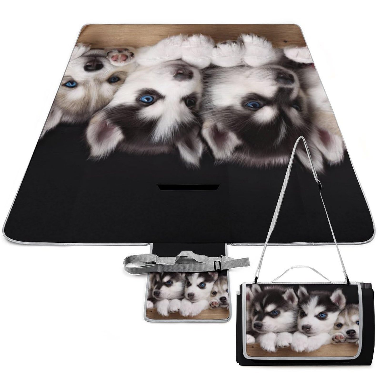 Couverture de pique-nique Husky Dog 148x148 cm tapis pliable et imperméable