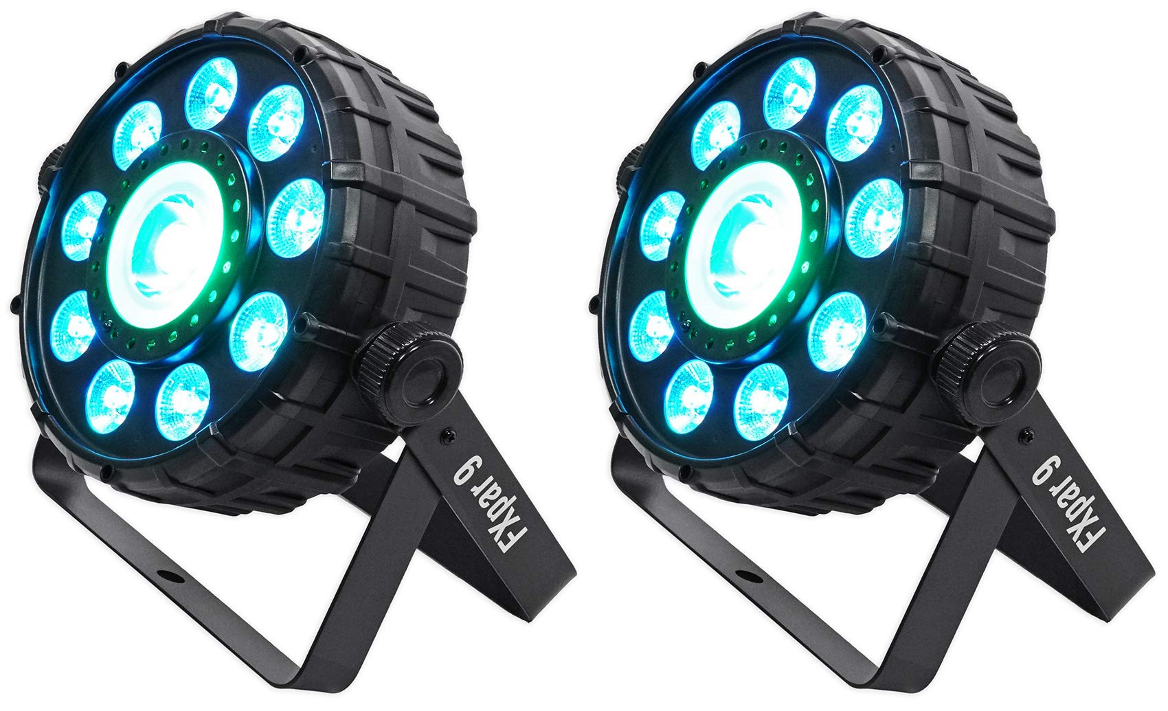 (2) Chauvet DJ FX Par 9 DMX Multi-Effect LED, SMD RGB+UV Strobe Par Lights