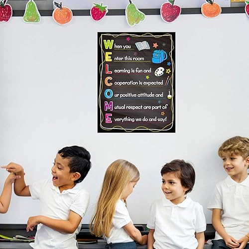 Miniatura 5 de Póster de bienvenida para el aula, decoración de aula de regreso a clases, letrero motivacional de 11 x 14 pulgadas para decoración de aula de
