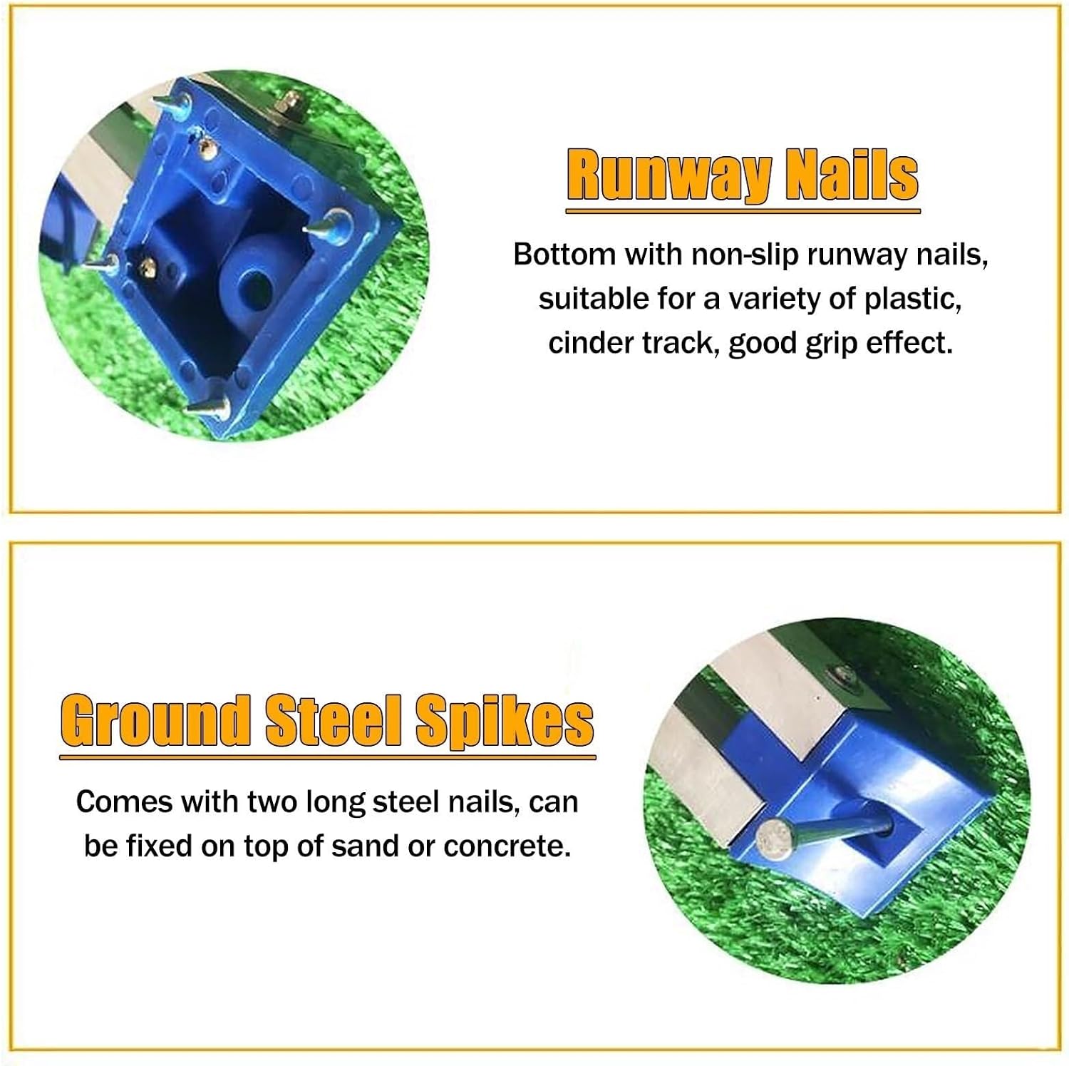 Track and Field Starting Blocks, 6-Angle Adjustable Sprint Pedals, Suitable for competitions/School Sports Events