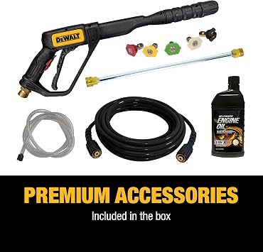 DeWalt 3300 PSI Gas Pressure Washer, 5 Nozzles, Spray Gun, Wand, 25-ft. Hose, DXPW3300-S, 49-State
