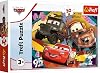 Trefl 18293 Disney fairy tale characters, creative entertainment, entertainment for 3-year-olds, cars, 30-piece colorful puzzle with speeding cars