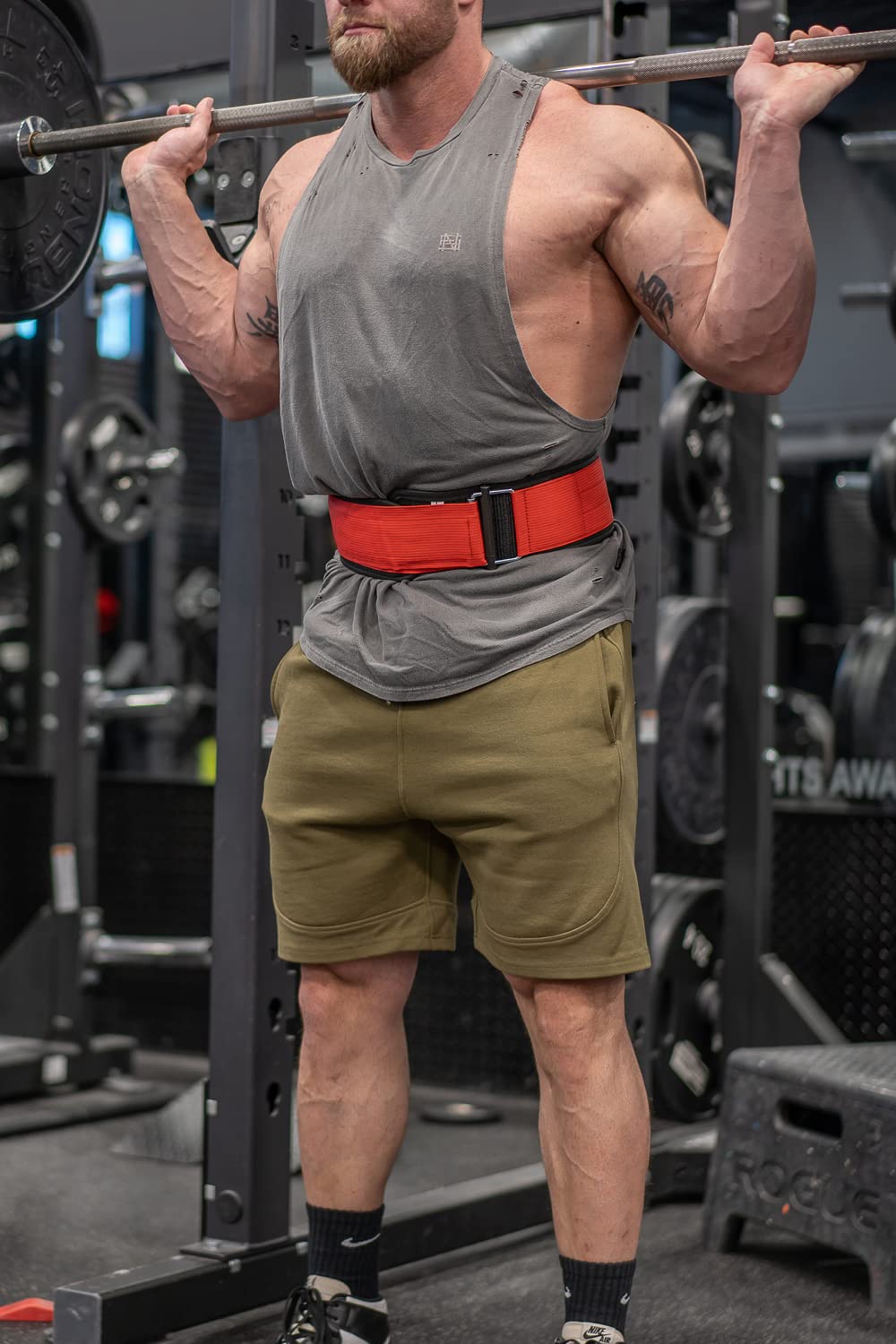 Ceinture de levage pour haltérophilie, Cross-training, haltérophilie olympique et musculation | Support dorsal rembourré en nylon auto-bloquant pour squats, soulevés de terre, développé couché, gym,