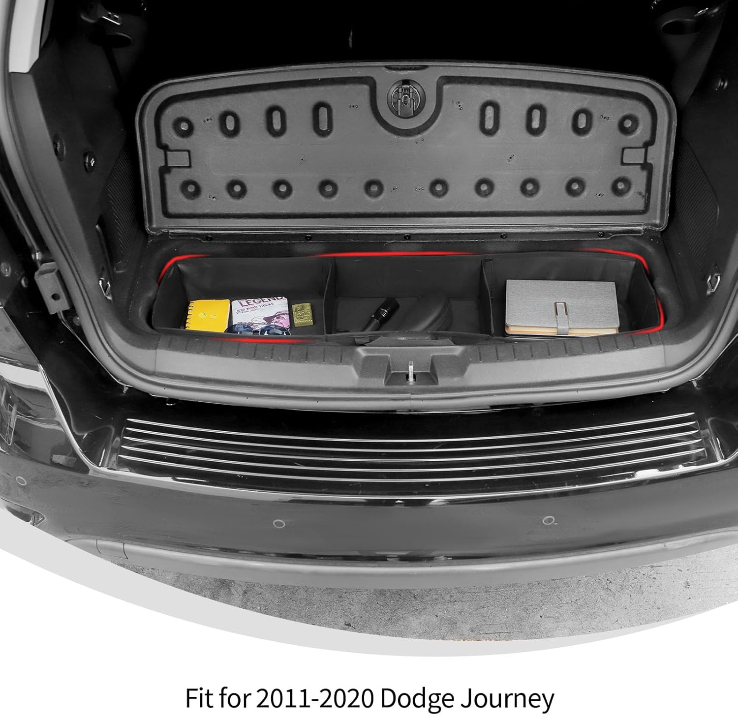 Linskip Folding Trunk Organizer Fit for 2011-2020 Dodge Journey, Oxford Fabric Storage, with 2 Removable Dividers