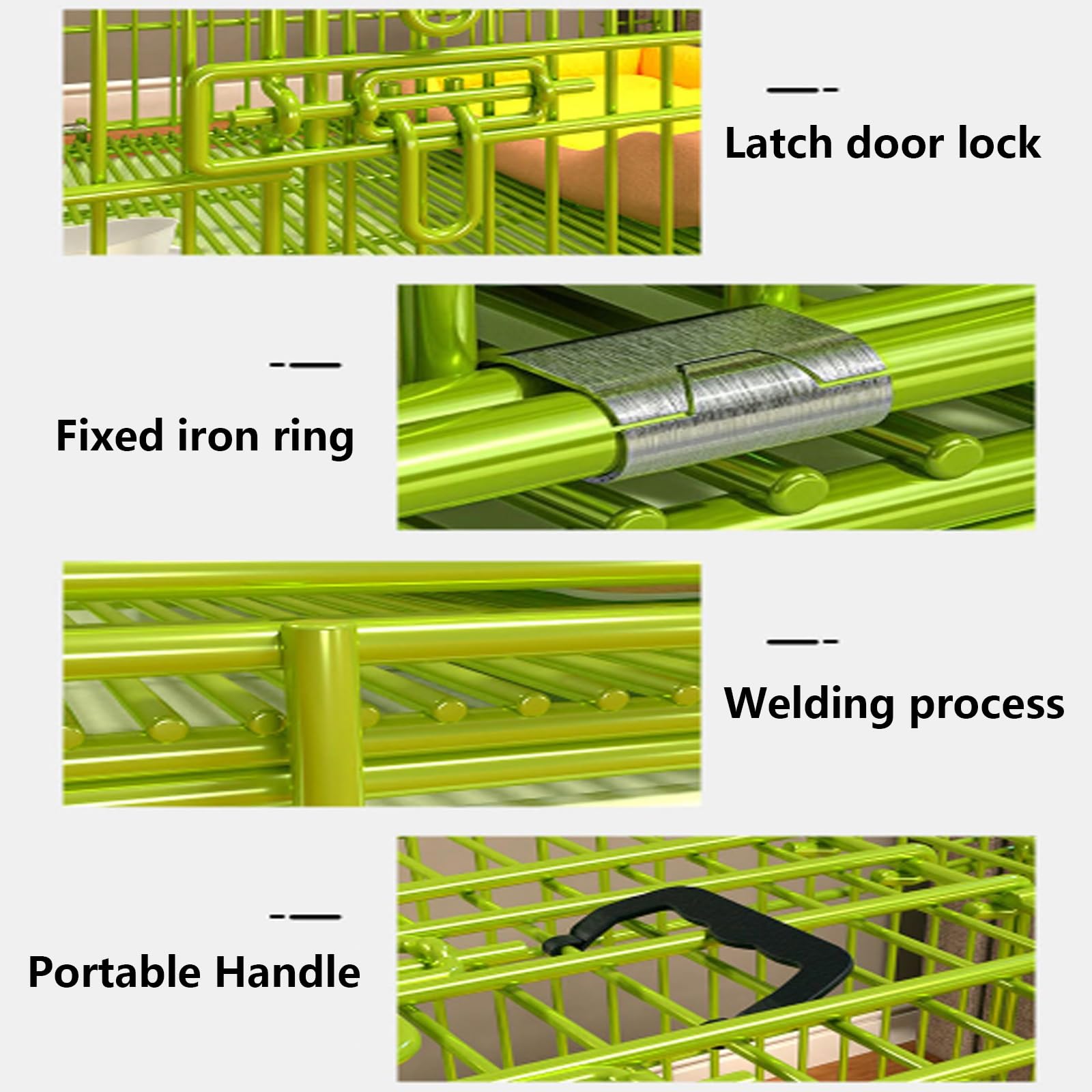 beaka Cage De Transport pour Chien Pliable – Cage Chien Pliante en Métal avec 2 Portes (Avant Et Dessus) Cage pour Chien Et Transportable avec Poignées Et Plateau (Size : 60 * 43 * 53cm)