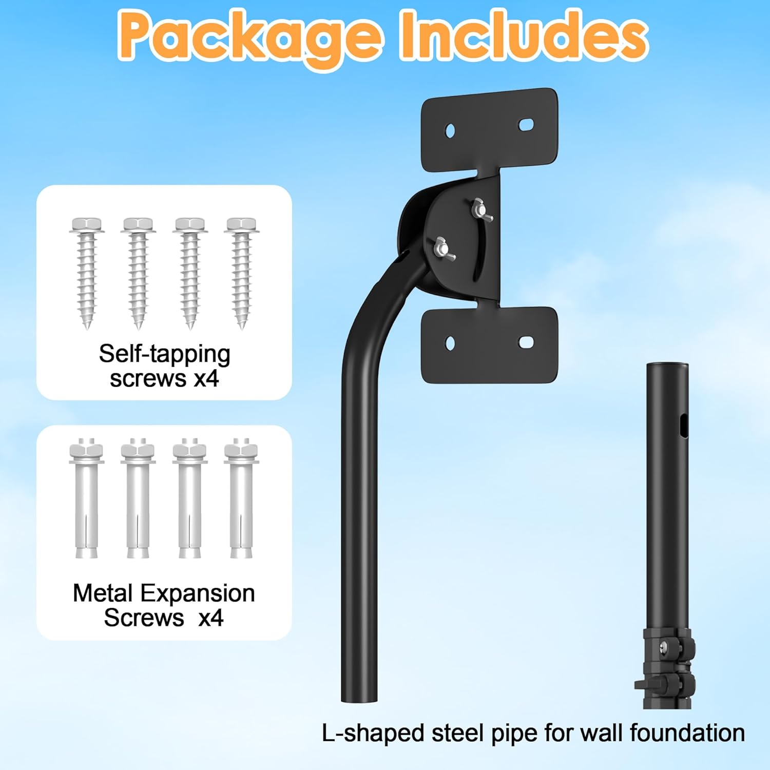 OPKING Gen 3 Starlink Mount, Adjustable Starlink Roof/Wall Mount Kit for V3 Standard Dish, Compatible with Concrete, Brick & Wooden Walls, Includes 90° Tilt Metal Gen 3 Pipe Adapter