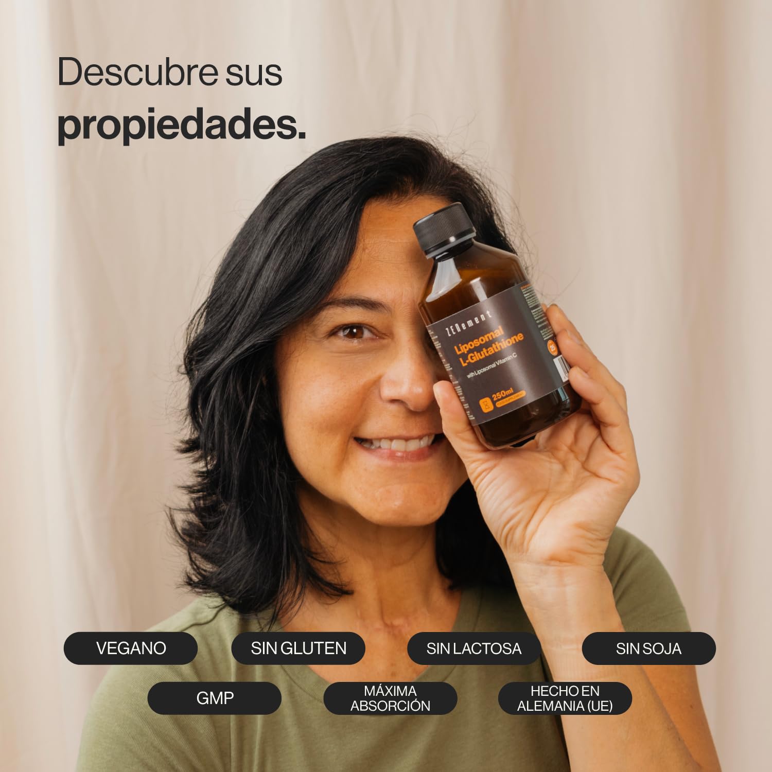 Glutatión Liposomal con Vitamina C | Potente Antioxidante, Regenerador Celular, Antienvejecimiento | 250 ml | Vegano, Máxima Biodisponibilidad | Zenement