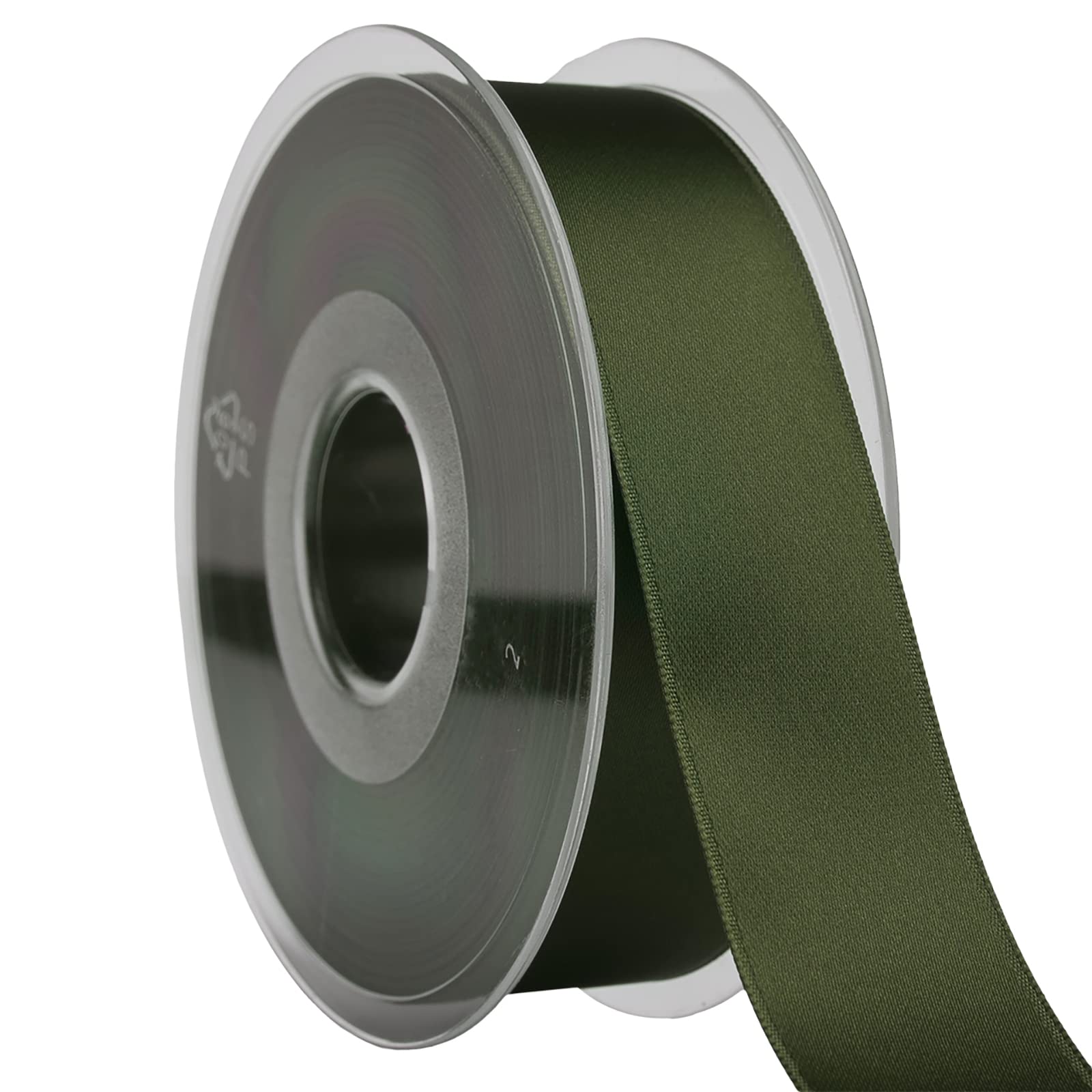 Ruban satiné haut de gamme Suisse 035 couleur vert mousse 24m