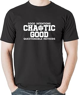 Chaotic Good Good Intentions Questionable Methods T-Shirt Sweatshirt Hoodie Tanktop for Men Women Kids Black