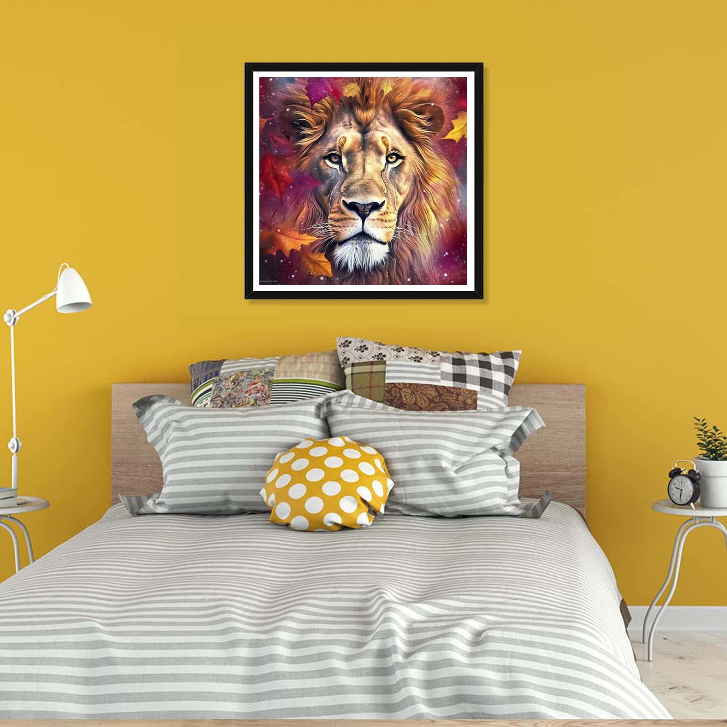 Kit Diamond Painting Leone 5D – Trapano Completo 30x40 Cm, Fai Da Te, Arte Con Diamanti, Decorazione Parete