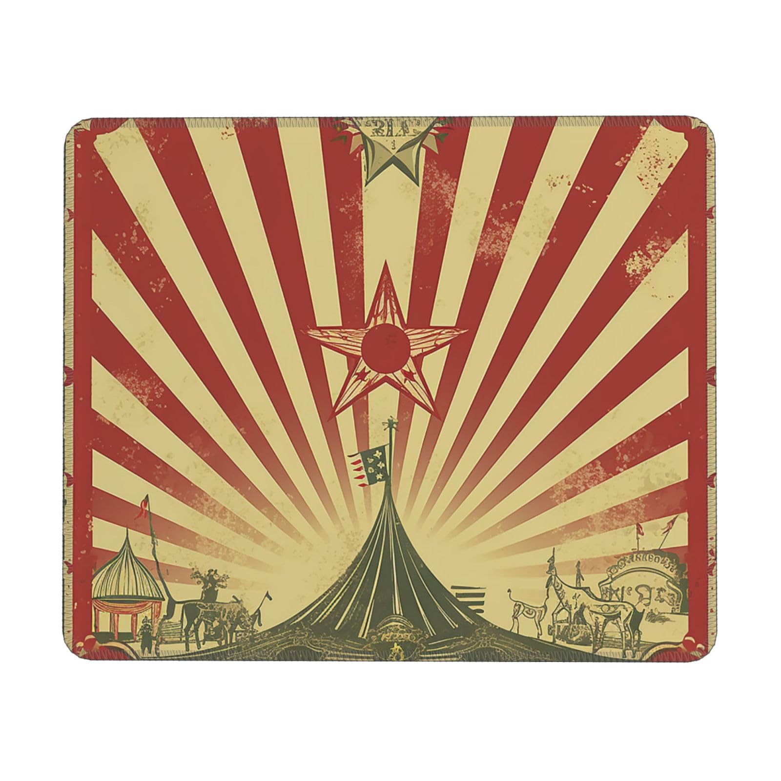 Vintage Circus Background Small Mouse Pad 7.9 X 9.5 in, Ultra-Smooth Gaming Mousepad Portable Non-Slip Rubber Base Waterproof Mouse Mat for Desk, Laptop, Pc & Office