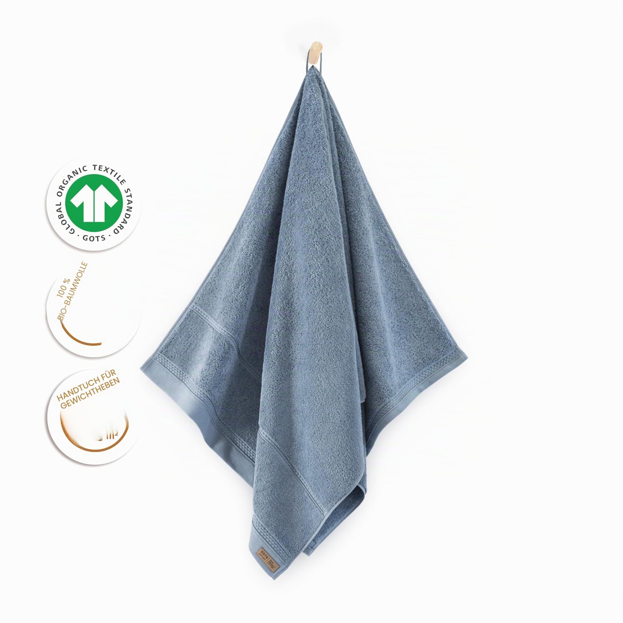 ZWOLTEX - Premium Gästehandtücher 30x50 Blau [4er Set - 650 g/m²], 100% Bio Baumwolle GOTS Zertifizert, ÖKO-TEX, Ultra Weich & Saugfähig - Queen Collection