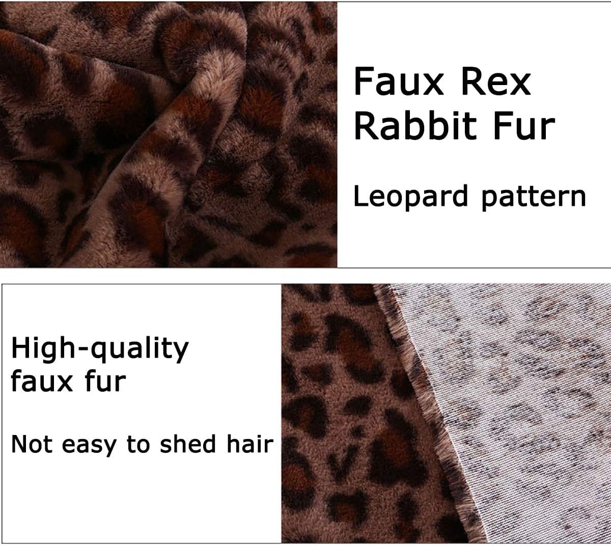 Tissu Fausse Fourrure Léopard Épais 160x50cm - Doux Et Confortable Pour Décoration & Couture