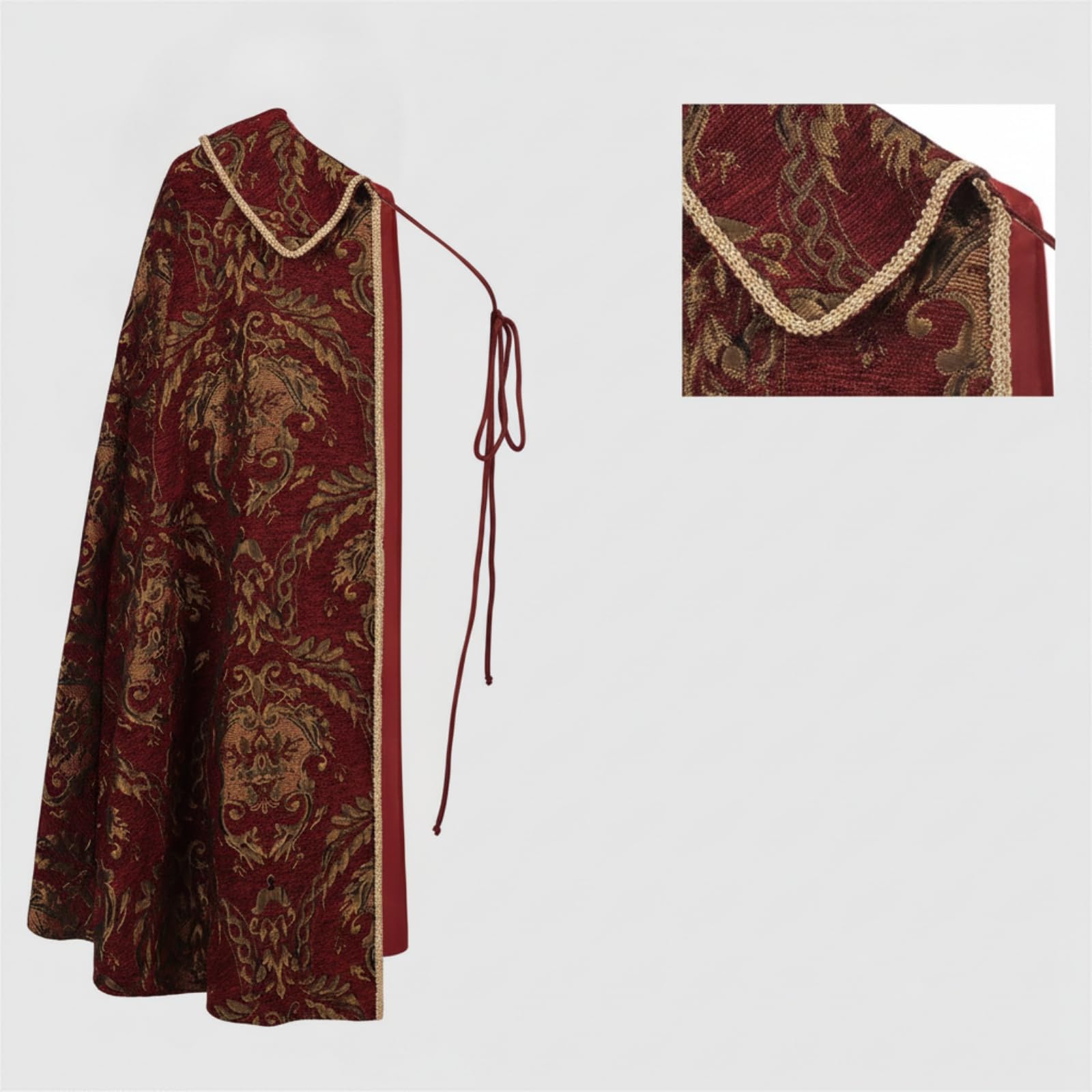 Mantello Elegante in con Fantasia Floreale E Chiusura Sicura al Collo per Uomini E Donne Adatto per Eventi Tematici E Recite, Array, Nero