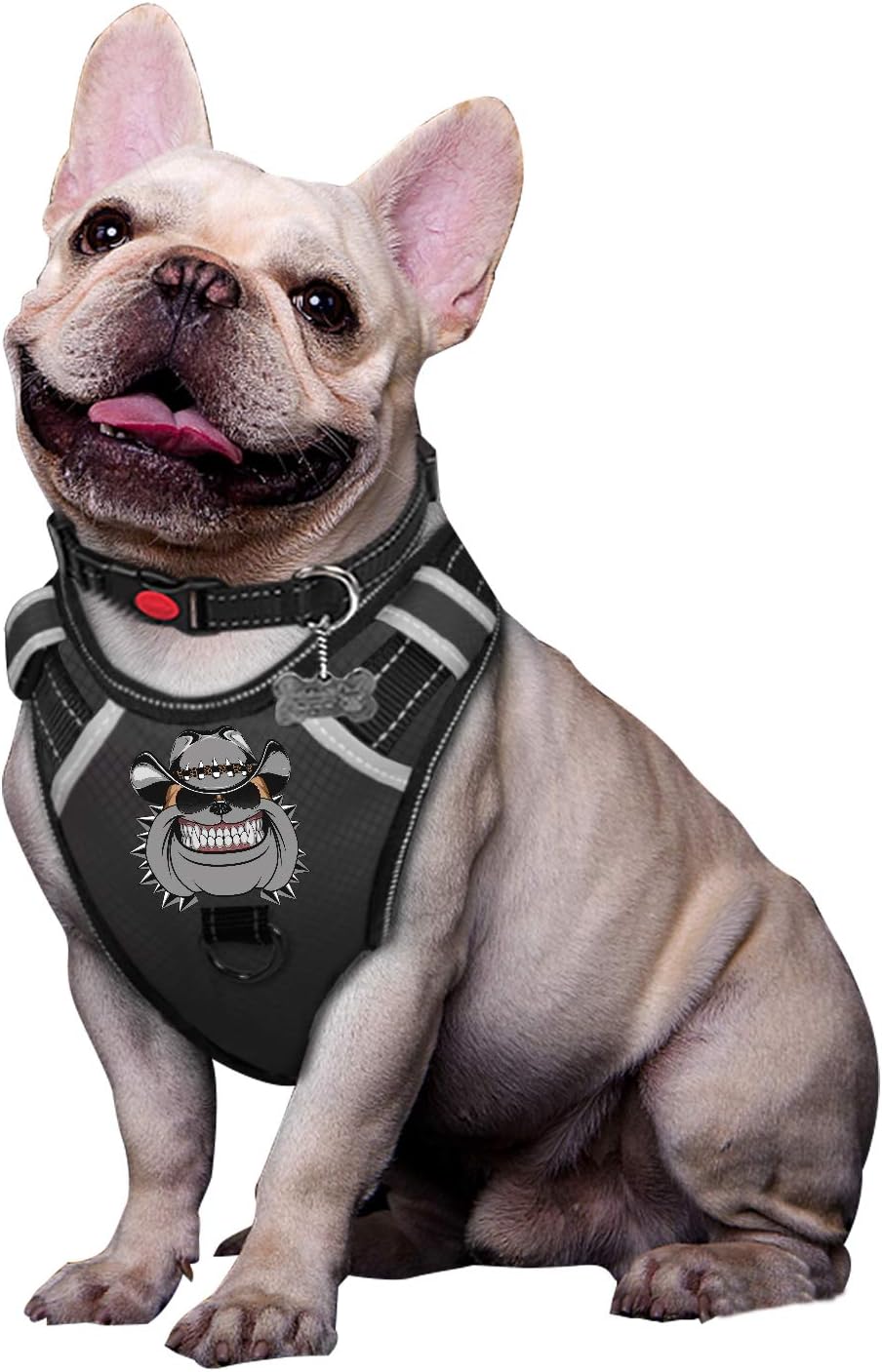 BABYLTRL Big Dog Harness No-Pull Anti-Tear Adjustable Pet Harness Reflective Oxford Material Soft Vest for Medium Large Dogs Easy Control Harness (S, Black)