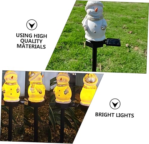 Miniatura 4 de NOLITOY Lámpara solar de muñeco de nieve solar para exterior luces solares para exteriores decoración LED luces de calle solares al aire libre