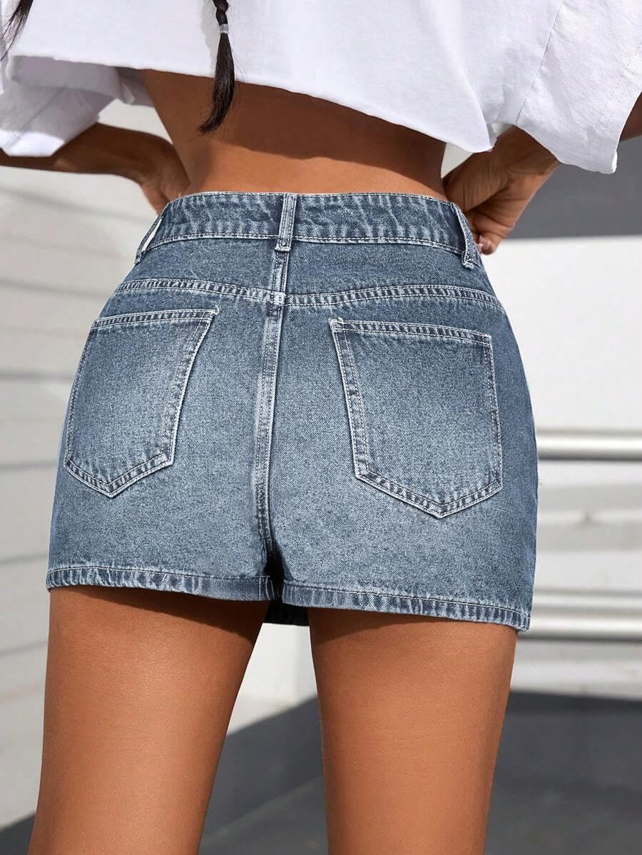 CaniBtr Jean Skorts for Woman Trendy High Waisted Stretchy Y2k Mini Skirt Denim Shorts Skort - Image 6