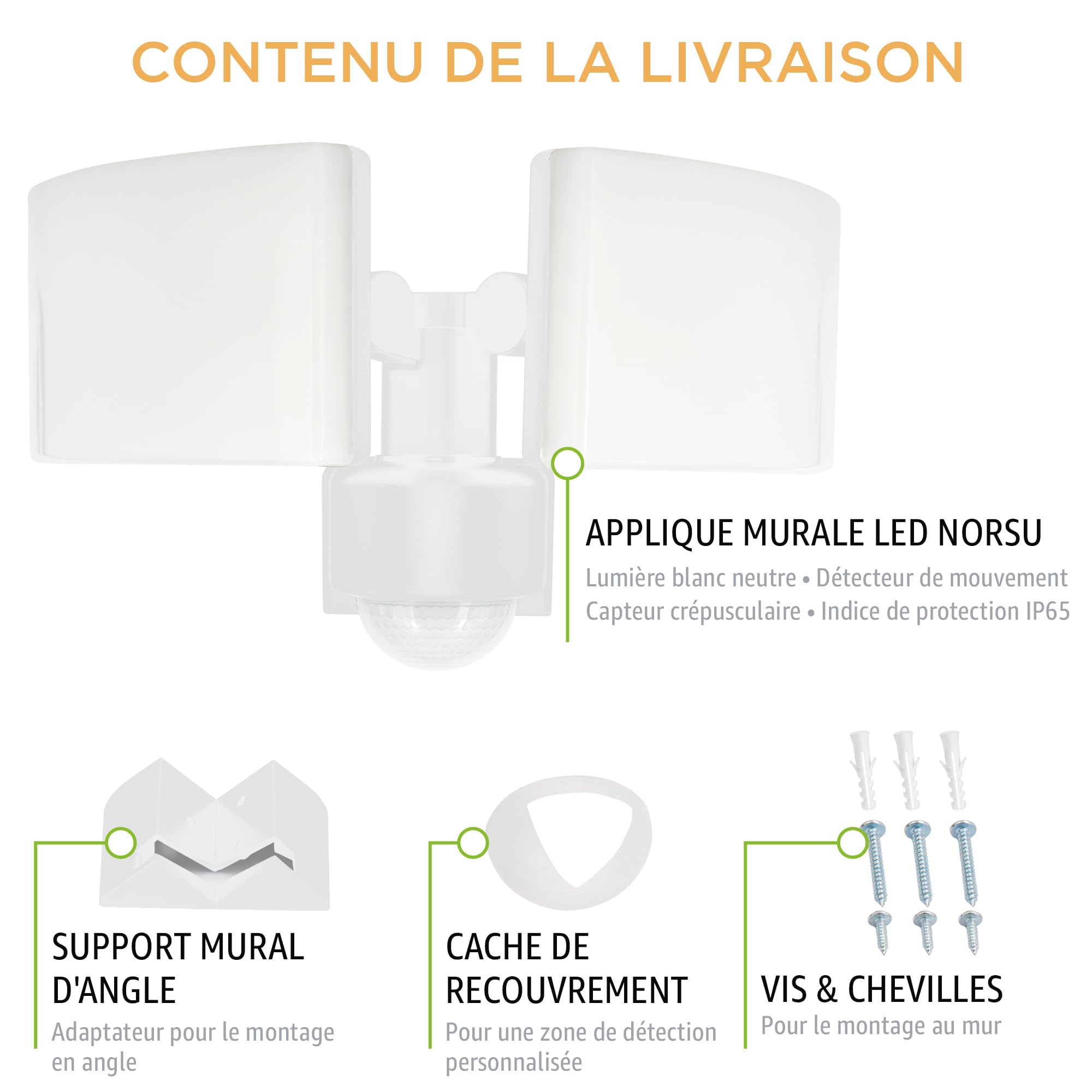 SSC-LUXon NORSU applique murale extérieure LED Up & Down double tête