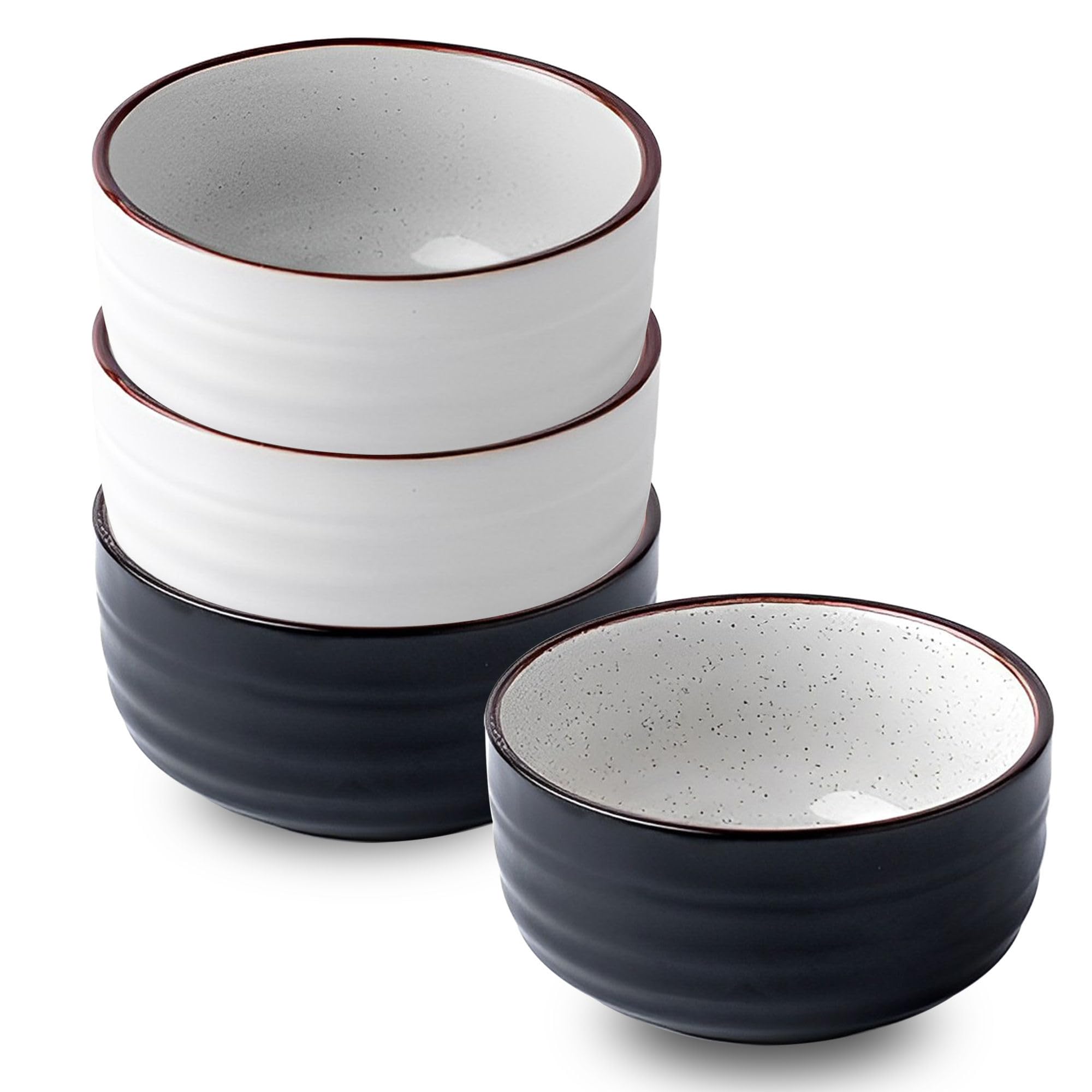 Ceramiczne miski na płatki śniadaniowe, zestaw 4 sztuk, nadają się do kuchenki mikrofalowej, miski na śniadanie i zupę, pojemność 400 ml