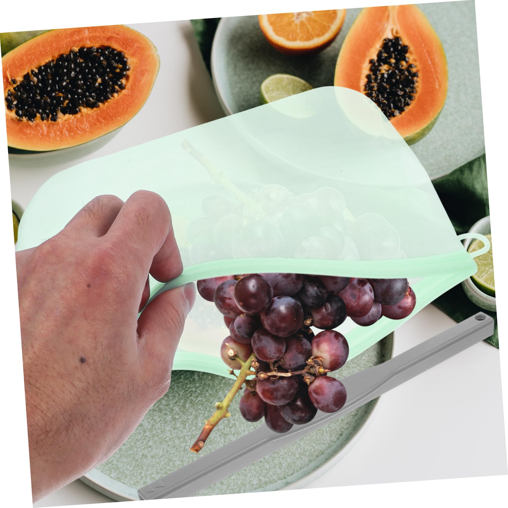 minkissy 5 bolsas de almacenamiento de silicona a prueba de fugas, contenedor sellado a prueba de fugas, bolsas selladoras, bolsas de almuerzo, bolsas de aperitivos, bolsas de silicona para