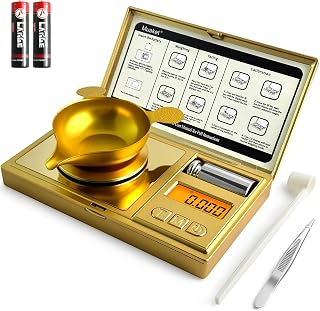 50g/0.001g Precision Scale Electronic Milligram Scale with High Precision MG Scale with Calibration Weights, Digital Scale for Weighing Powder, Jewelry, Medicine with Tweezers and Scale Bowl