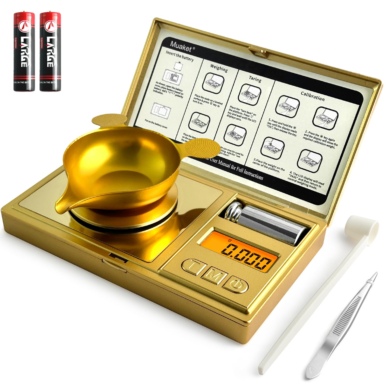 0.001g/50g High Precision Digital Mini Pocket Gram Scales with Cal Weight