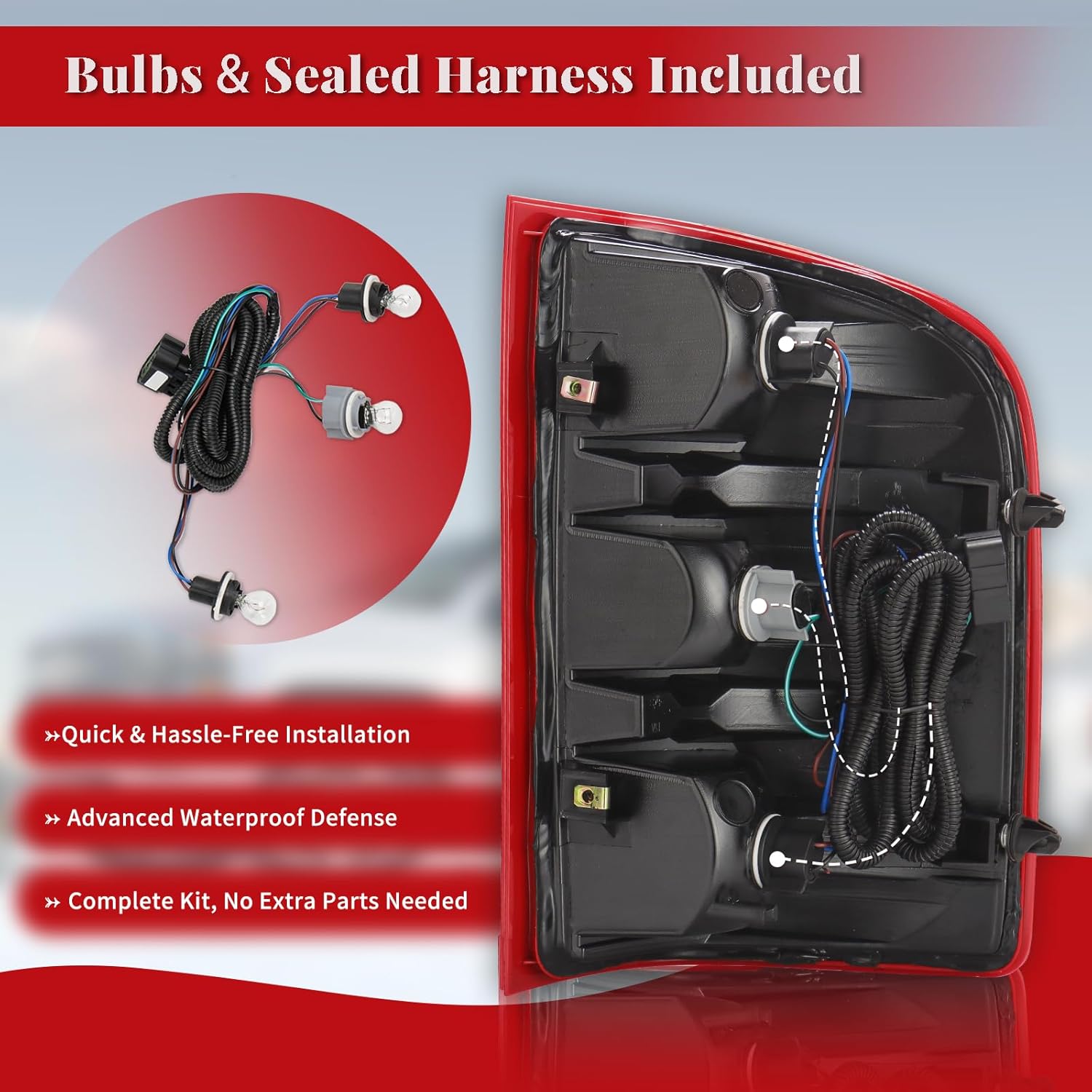 Tail Light Assembly Compatible with Chevy Silverado 1500/2500HD/3500HD 2007-2013 & GMC Sierra 3500HD 2007-2014 – OEM Fit Replacement Pickup Truck Rear Brake Lamps, Driver Side