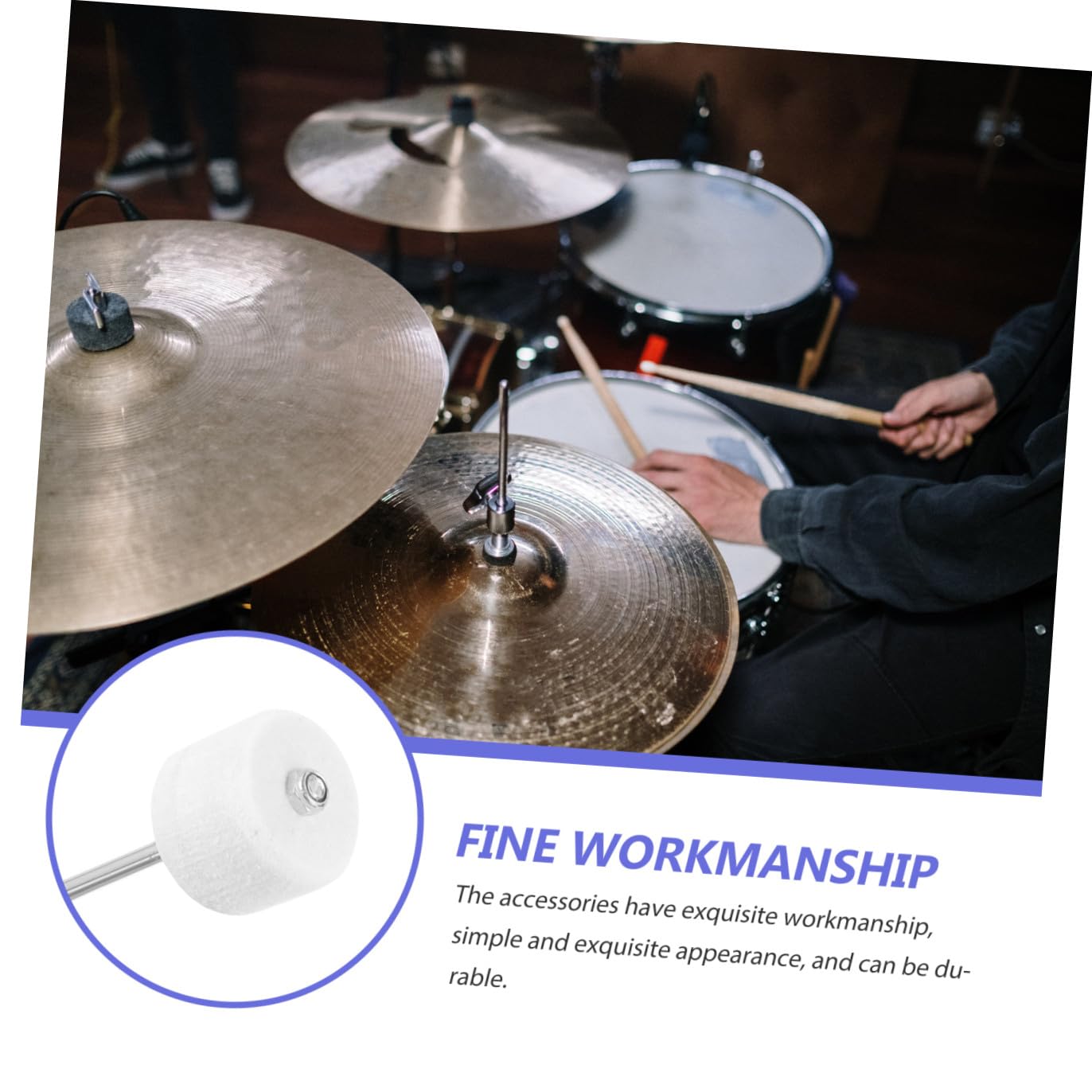 POPETPOP Pedale Singolo Accessorio Resistente in Metallo Argento per Grancassa e Sostituzione Pedale per Batteria Jazz per Esercitazioni