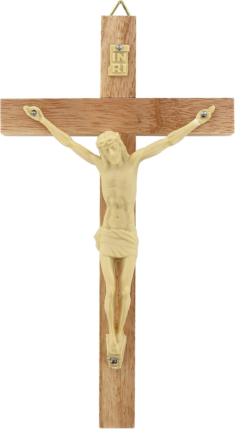 Crocifisso Di San Damiano In Legno - 25cm Con Cristo In Rilievo Da Muro