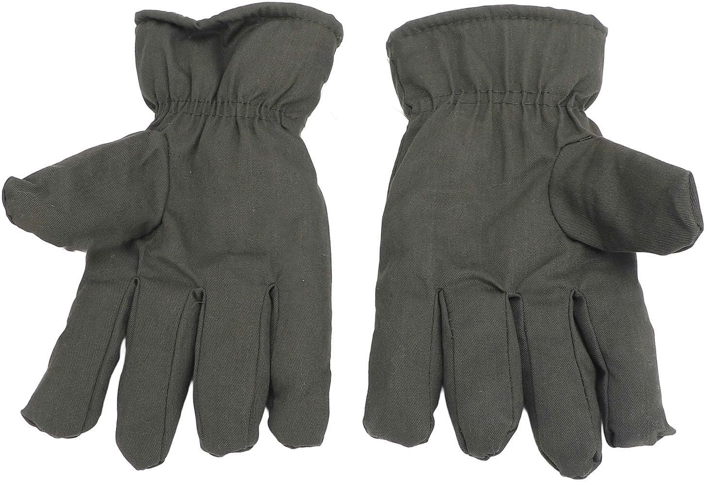 Garosa Windproof Green Warm Gloves, Berber Fleece Lined, Thick Five Finger Design for Outdoor Activities and Cold Weather