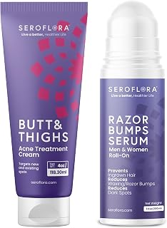 Butt Acne Cream & Razor Bump Serum – Helps Reduce the Look of Ingrown Hairs, Bumps & Redness – Post-Shave & Waxing Skin Comfort - Bundle