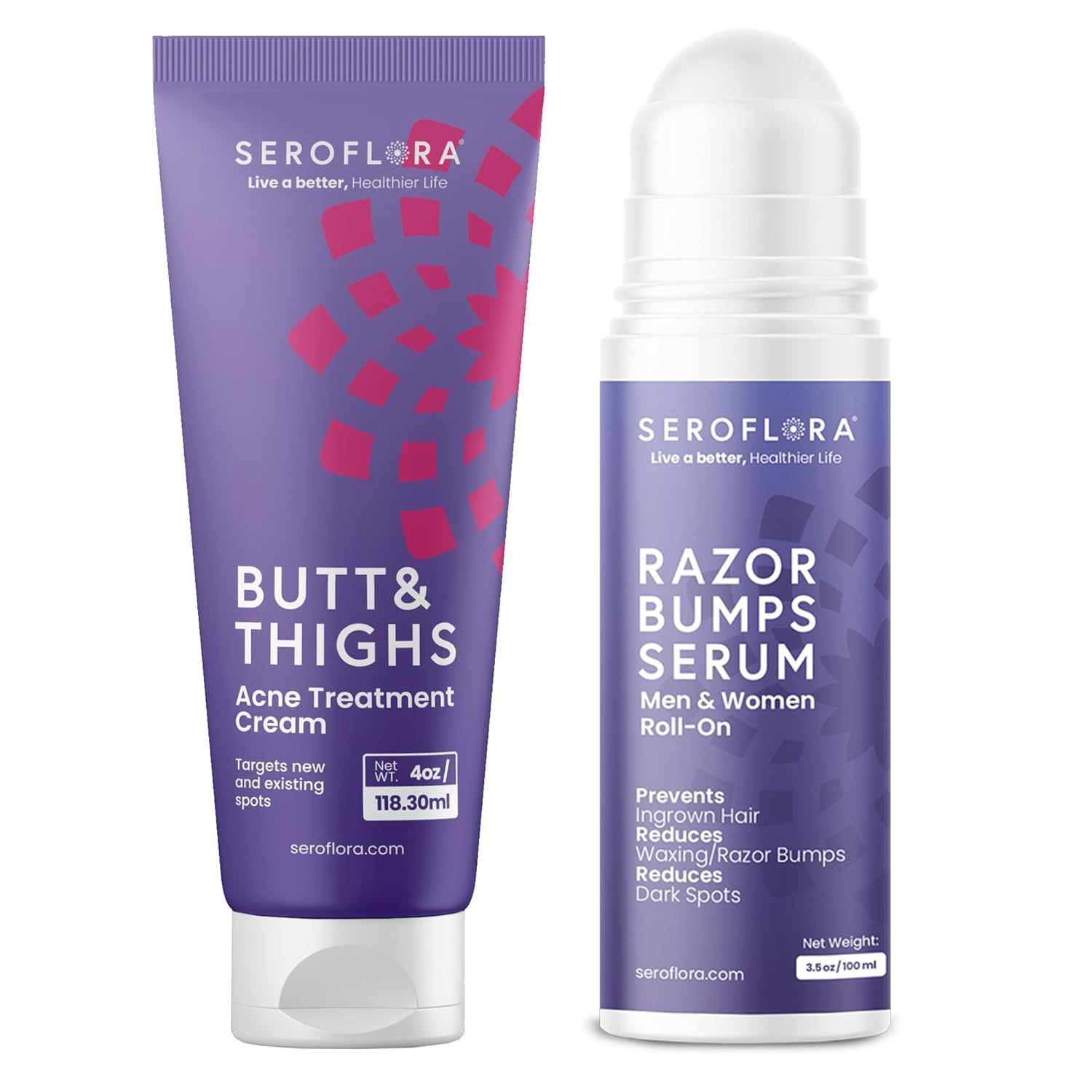Butt Acne Cream & Razor Bump Serum – Helps Reduce the Look of Ingrown Hairs, Bumps & Redness – Post-Shave & Waxing Skin Comfort - Bundle