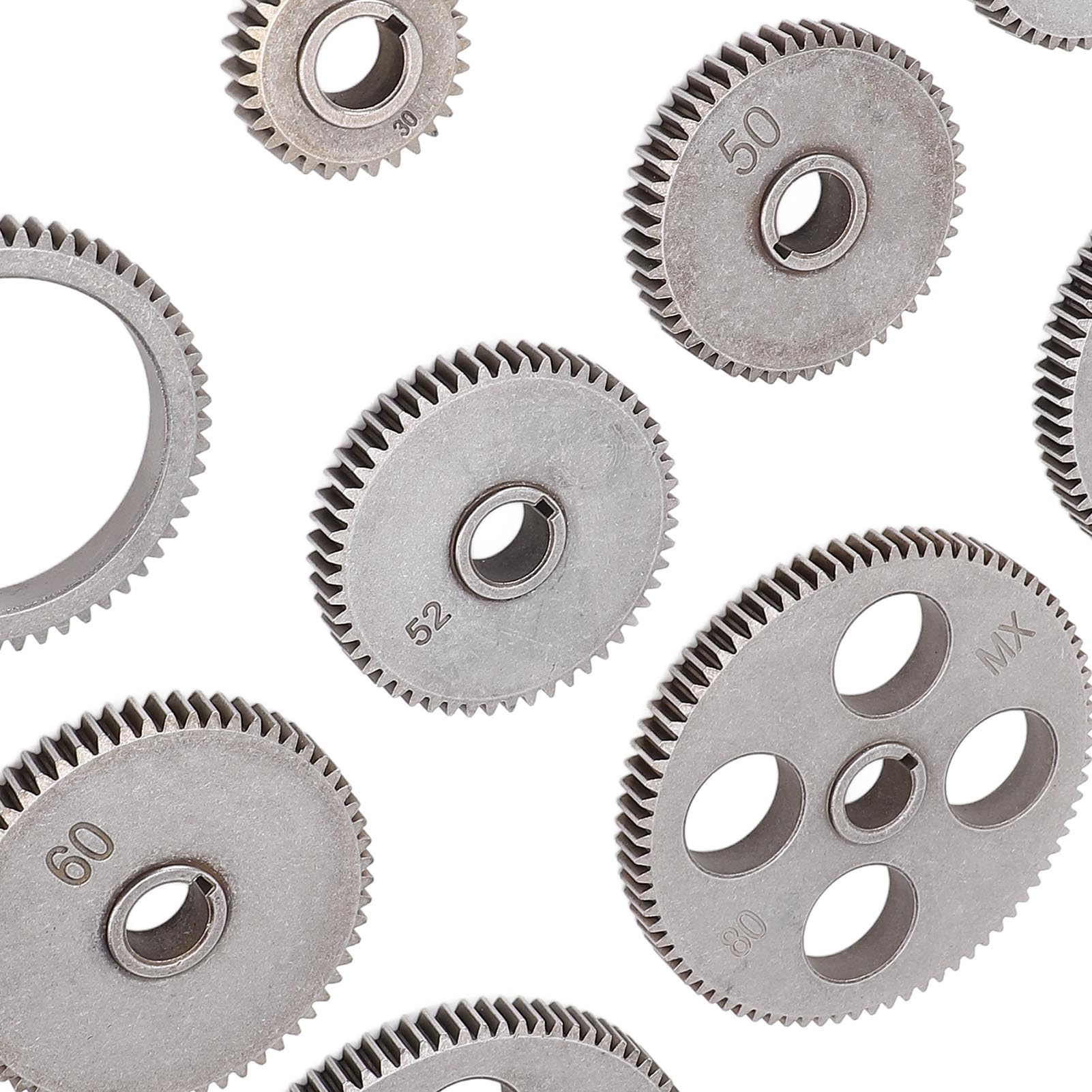Luocute Juego de Engranajes de Metal, Mini Torno de Metal Engranajes de Máquina de Torno Kit de Piezas de Repuesto de Intercambio para Mx 210 Wm 210 8x16 220x400 220x600 220x750