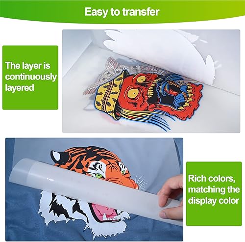 Miniatura 8 de Película de transferencia DTF de 8.5 x 14 pulgadas, 30 hojas de película DTF gruesa de doble cara de alta calidad para trucos de sublimación,